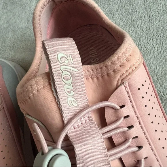 Clove Classic Nursing Clarino Vegan Leather Elastic Cushion Sneaker Shoe Pink Up - Picture 7 of 17